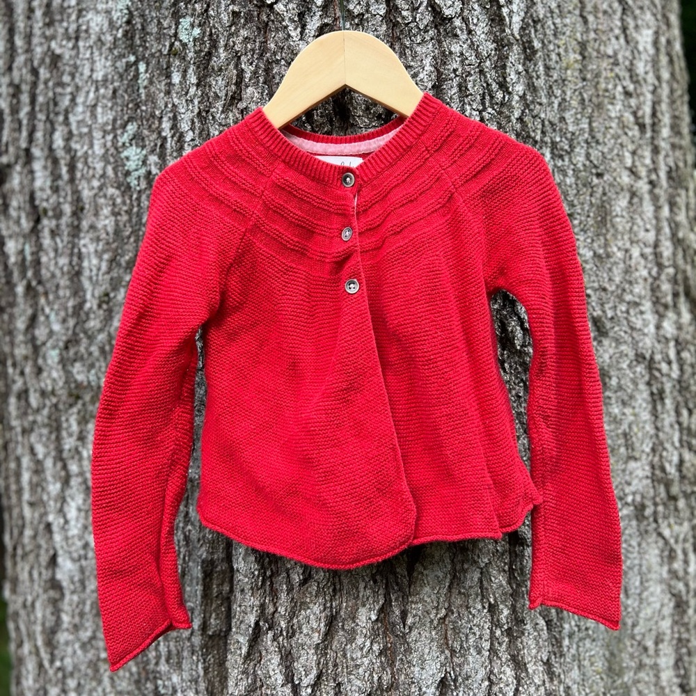 Mini Biden 3/4 Years Old Red Cardigan Lightweight